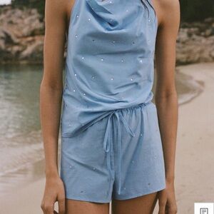 Mango Light Blue Rhinstone Matching Set